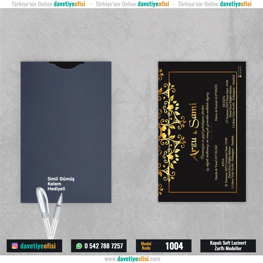 1004kaplacivert 1000 Adet Kapalı Lacivert Zarflı Model-1004 - Görsel 1