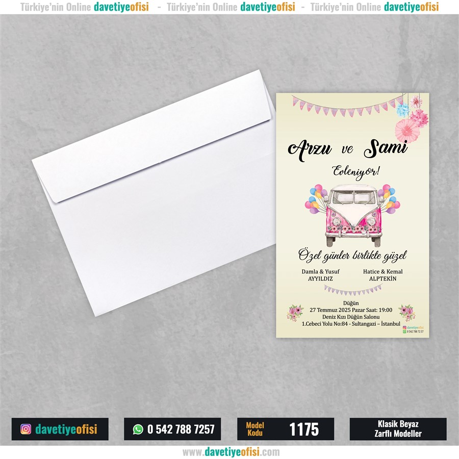 1175beyaz 1000 Adet Beyaz Zarflı Model-1175 - Görsel 1