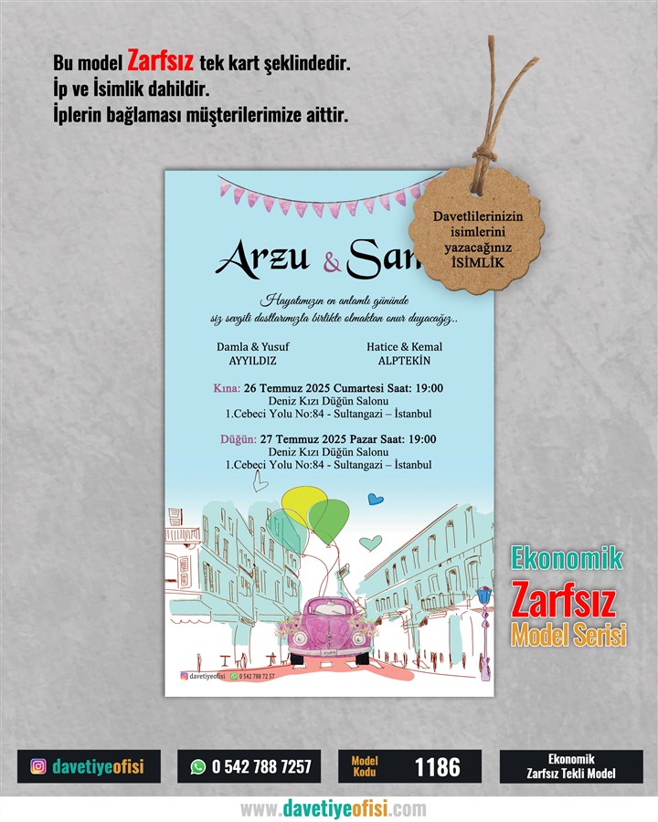 1186zarfsiz 1000 Adet Tekli Zarfsız Model-1186 - Görsel 1