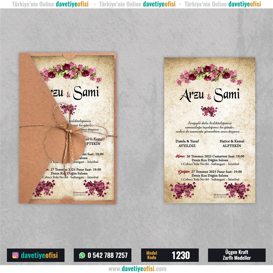 1230uckraft 1000 Adet Üçgen Kraft Zarflı Model-1230 - Görsel 1