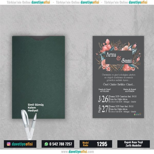 1000 Adet Kapalı Yeşil Zarflı Model-1295