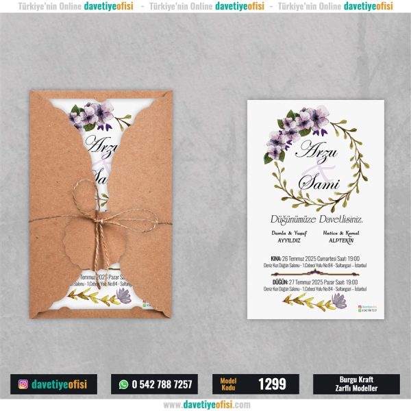 1000 Adet Burgu Kraft Zarflı Model-1299