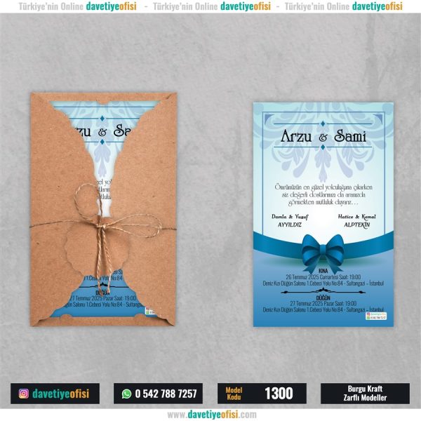 1000 Adet Burgu Kraft Zarflı Model-1300