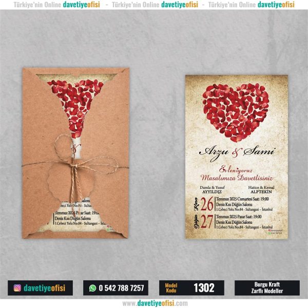 1000 Adet Burgu Kraft Zarflı Model-1302