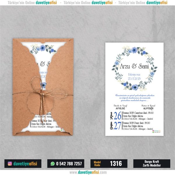 1000 Adet Burgu Kraft Zarflı Model-1316