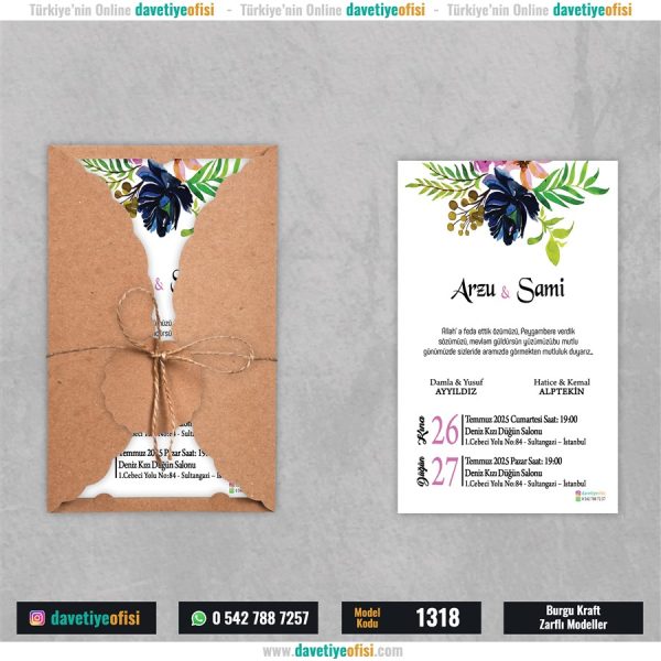 1000 Adet Burgu Kraft Zarflı Model-1318