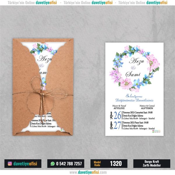 1000 Adet Burgu Kraft Zarflı Model-1320