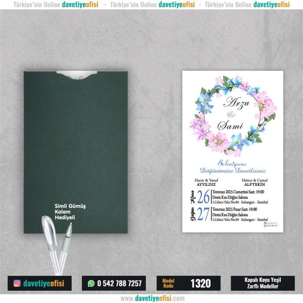 1000 Adet Kapalı Yeşil Zarflı Model-1320