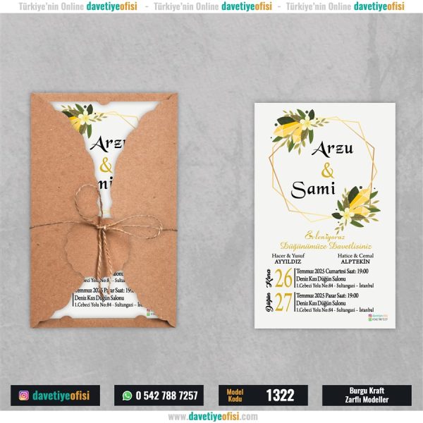 1000 Adet Burgu Kraft Zarflı Model-1322