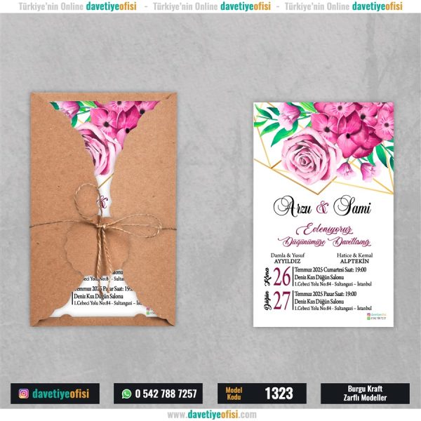 1000 Adet Burgu Kraft Zarflı Model-1323