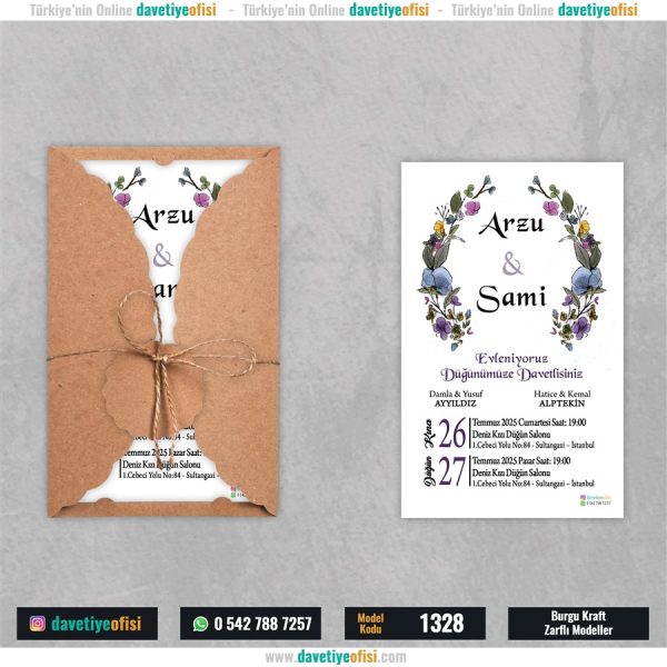 1000 Adet Burgu Kraft Zarflı Model-1328