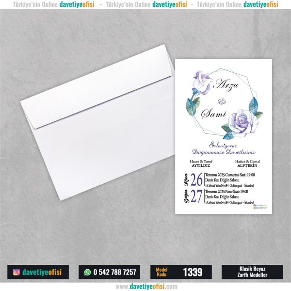 1000 Adet Beyaz Zarflı Model-1339