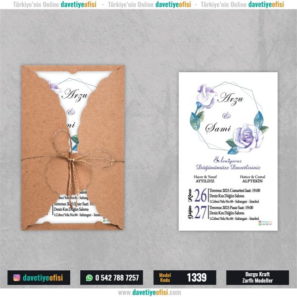 1000 Adet Burgu Kraft Zarflı Model-1339