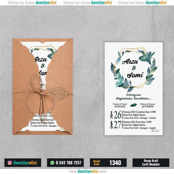 1000 Adet Burgu Kraft Zarflı Model-1340