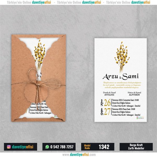 1000 Adet Burgu Kraft Zarflı Model-1342