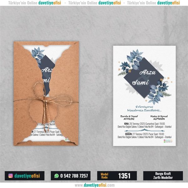 1000 Adet Burgu Kraft Zarflı Model-1351