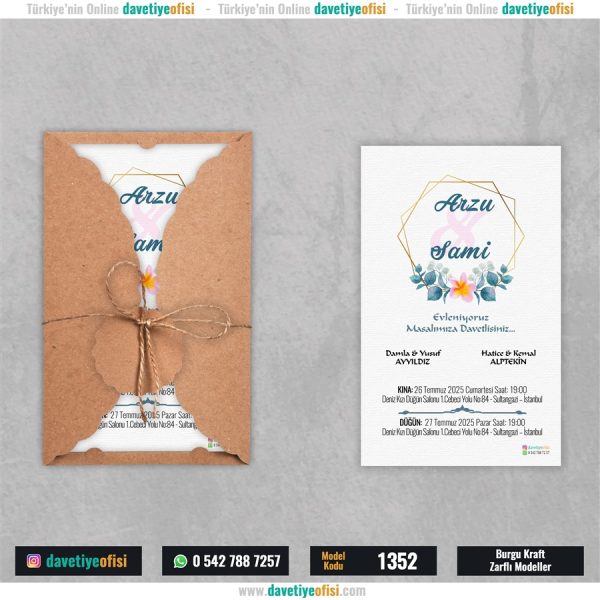 1000 Adet Burgu Kraft Zarflı Model-1352