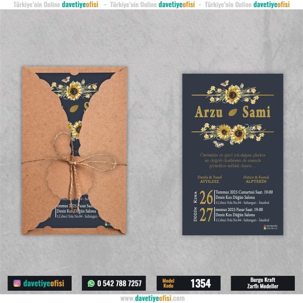 1000 Adet Burgu Kraft Zarflı Model-1354