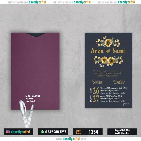 1000 Adet Kapalı Mor Zarflı Model-1354
