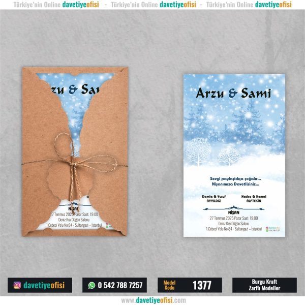 1000 Adet Burgu Kraft Zarflı Model-1377