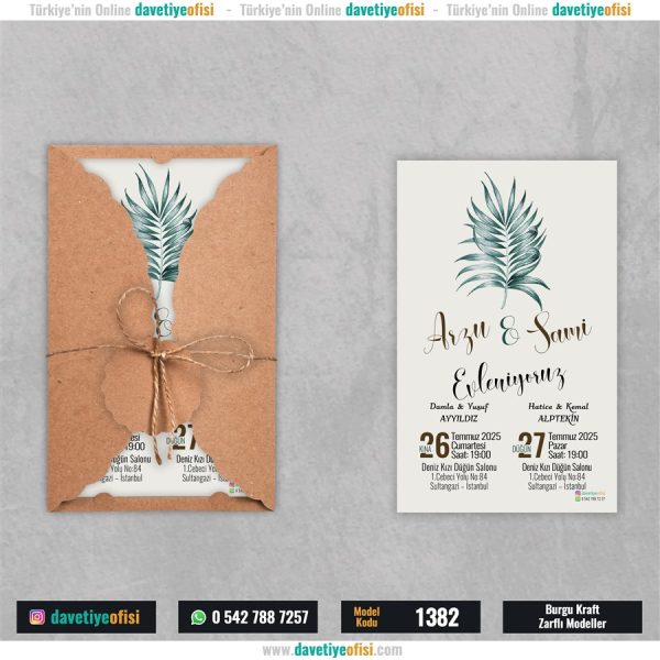 1000 Adet Burgu Kraft Zarflı Model-1382