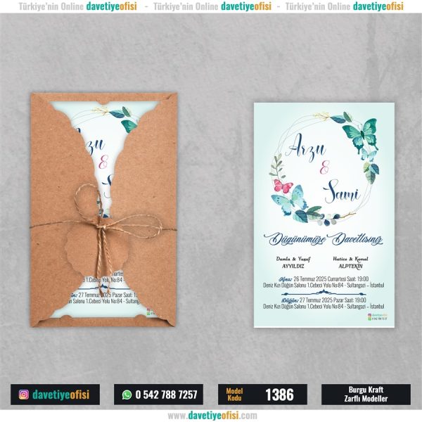 1000 Adet Burgu Kraft Zarflı Model-1386