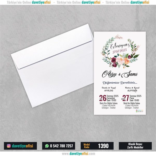 1000 Adet Beyaz Zarflı Model-1390