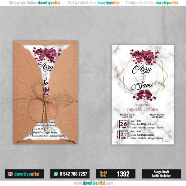 1000 Adet Burgu Kraft Zarflı Model-1392