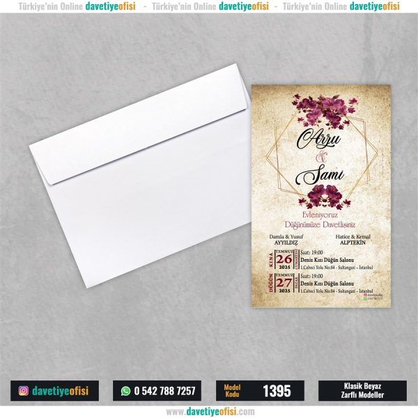 1000 Adet Beyaz Zarflı Model-1395