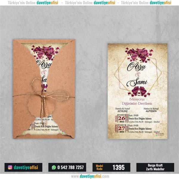 1000 Adet Burgu Kraft Zarflı Model-1395