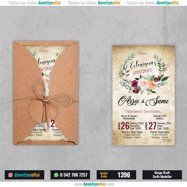 1000 Adet Burgu Kraft Zarflı Model-1396