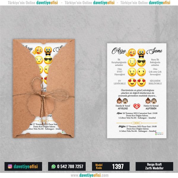 1000 Adet Burgu Kraft Zarflı Model-1397