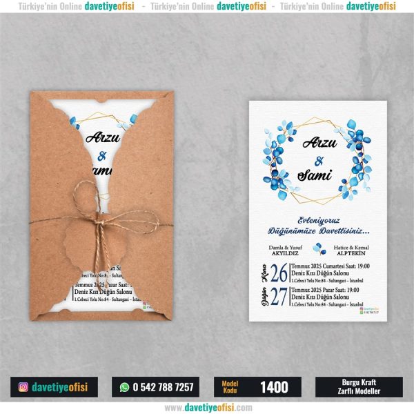 1000 Adet Burgu Kraft Zarflı Model-1400