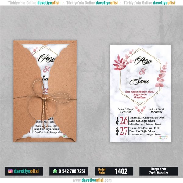 1000 Adet Burgu Kraft Zarflı Model-1402