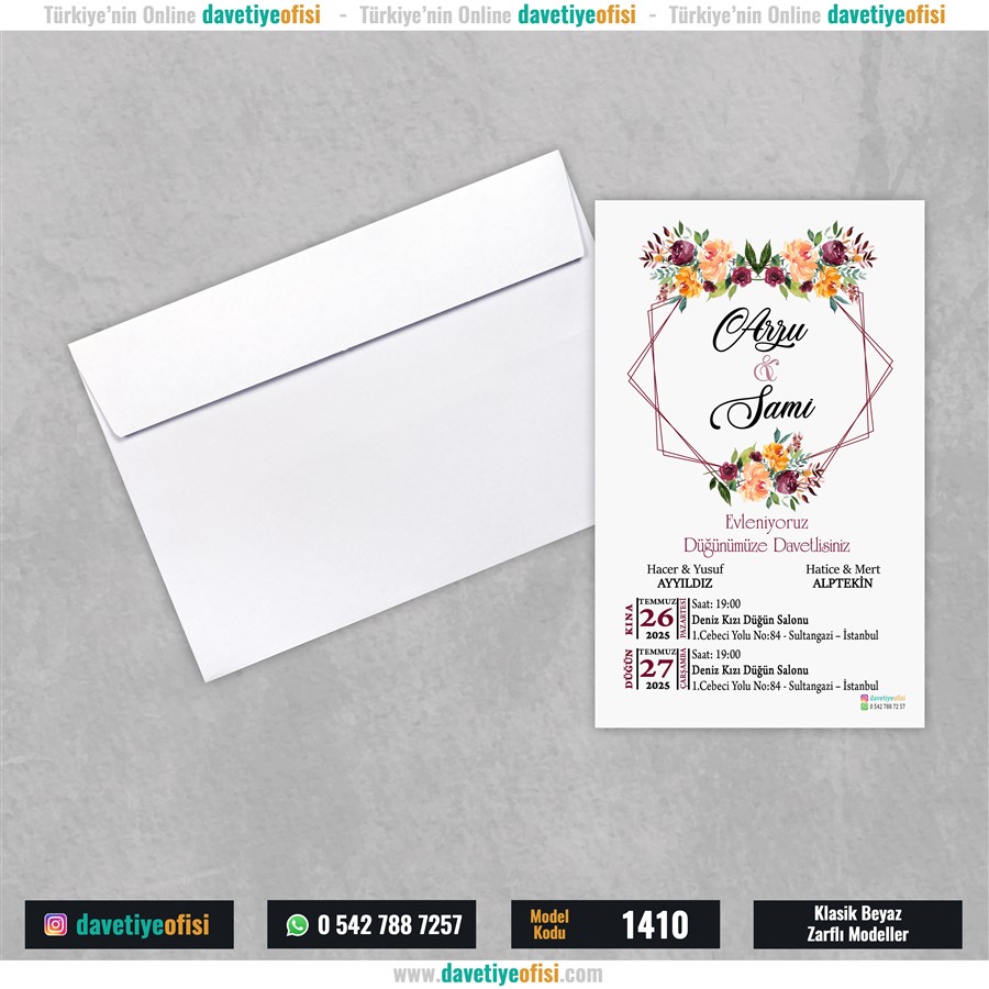 1410beyaz 1000 Adet Beyaz Zarflı Model-1410 - Görsel 1