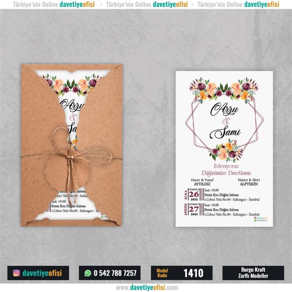 1000 Adet Burgu Kraft Zarflı Model-1410