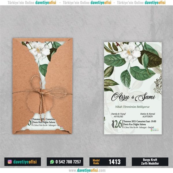 1000 Adet Burgu Kraft Zarflı Model-1413