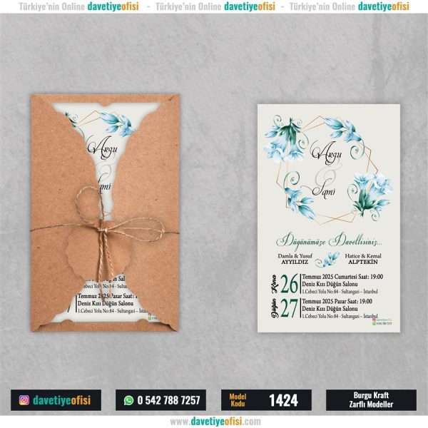 1000 Adet Burgu Kraft Zarflı Model-1424