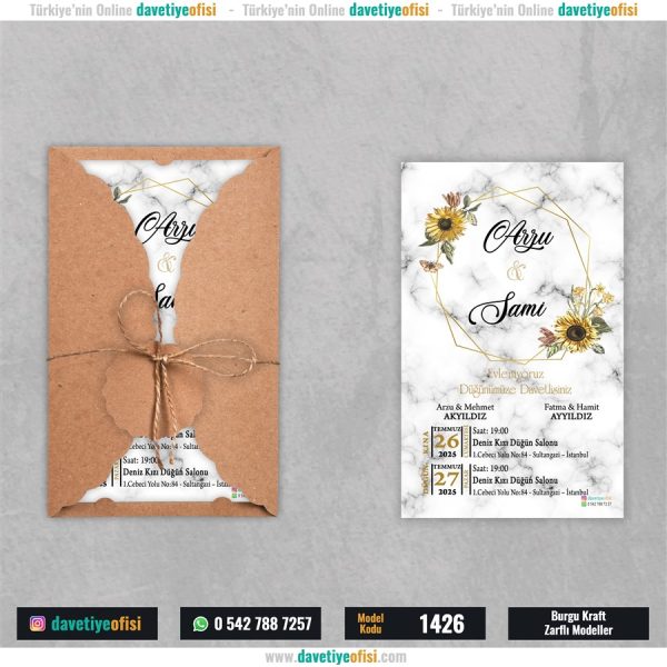 1000 Adet Burgu Kraft Zarflı Model-1426