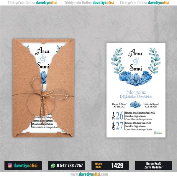 1000 Adet Burgu Kraft Zarflı Model-1429