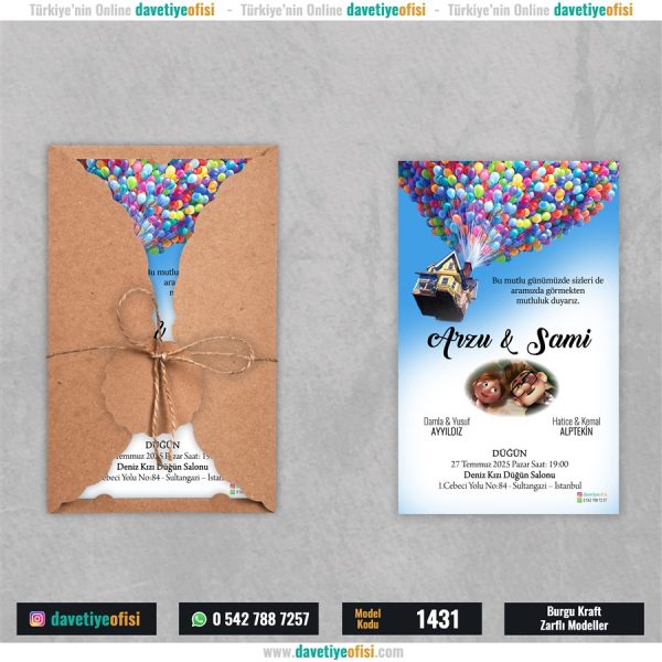 1000 Adet Burgu Kraft Zarflı Model-1431