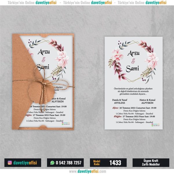 1000 Adet Üçgen Kraft Zarflı Model-1433