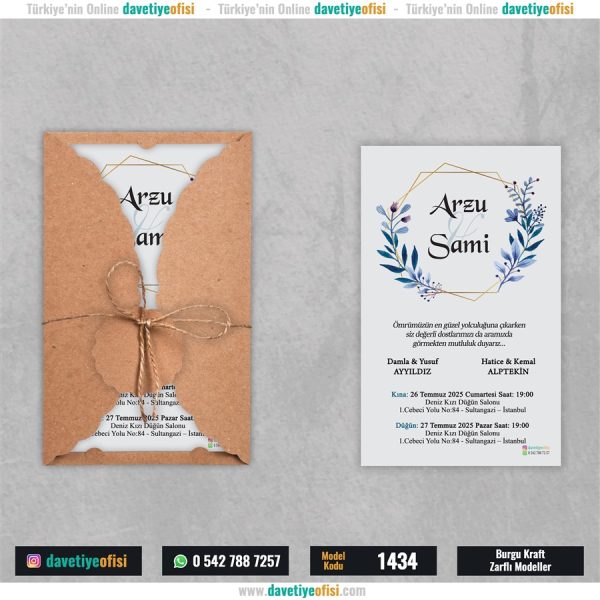 1000 Adet Burgu Kraft Zarflı Model-1434