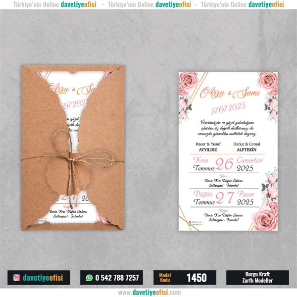 1000 Adet Burgu Kraft Zarflı Model-1450
