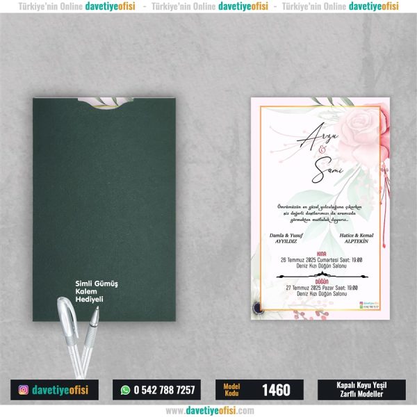 1000 Adet Kapalı Yeşil Zarflı Model-1460