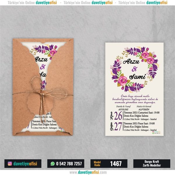 1000 Adet Burgu Kraft Zarflı Model-1467