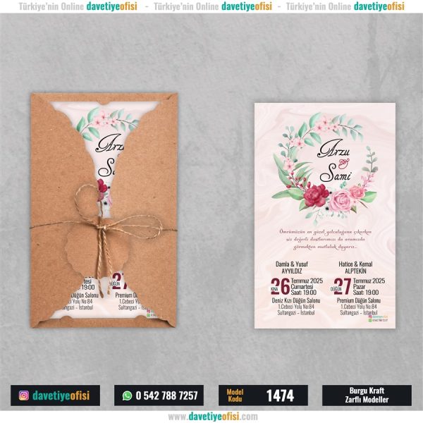 1000 Adet Burgu Kraft Zarflı Model-1474