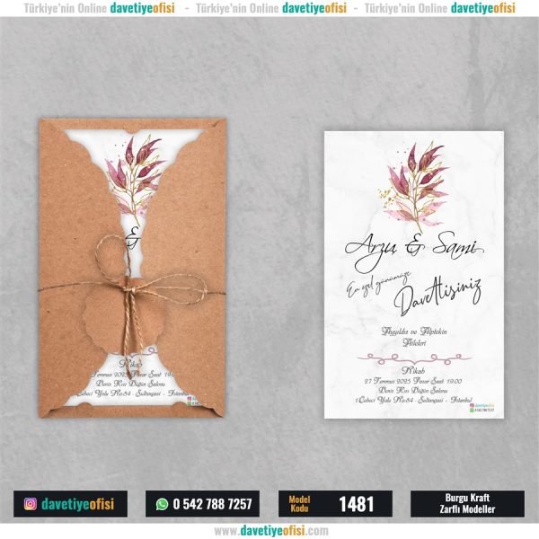 1000 Adet Burgu Kraft Zarflı Model-1481