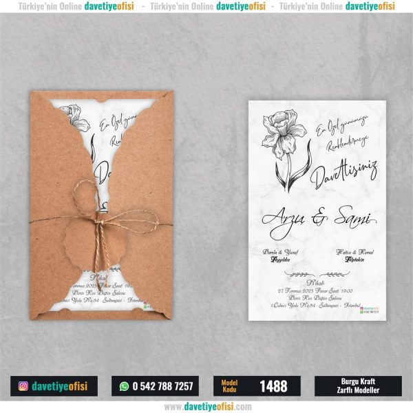 1000 Adet Burgu Kraft Zarflı Model-1488