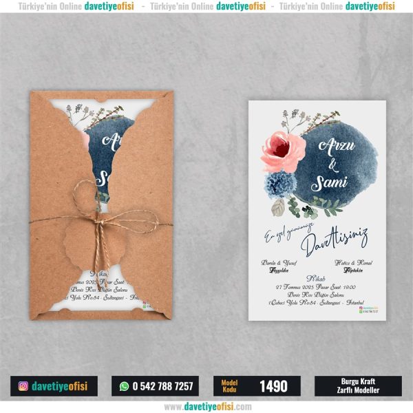 1000 Adet Burgu Kraft Zarflı Model-1490